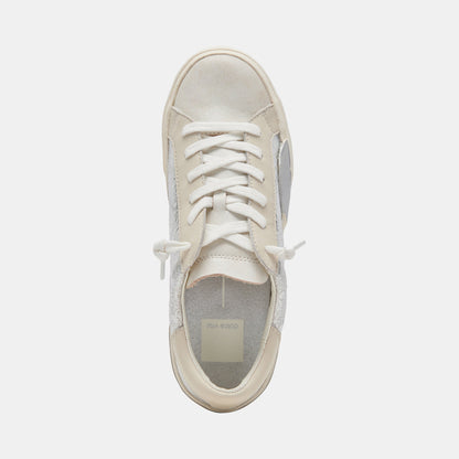 Zina Sneakers Chrome Distressed Leather | Chrome Leather Sneakers
 – Dolce Vita | Dolce Vita