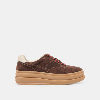 Naomy H2O Waterproof Dk Brown Suede Sneakers | Dolce Vita