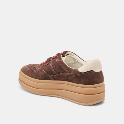 Naomy H2O Waterproof Dk Brown Suede Sneakers | Dolce Vita