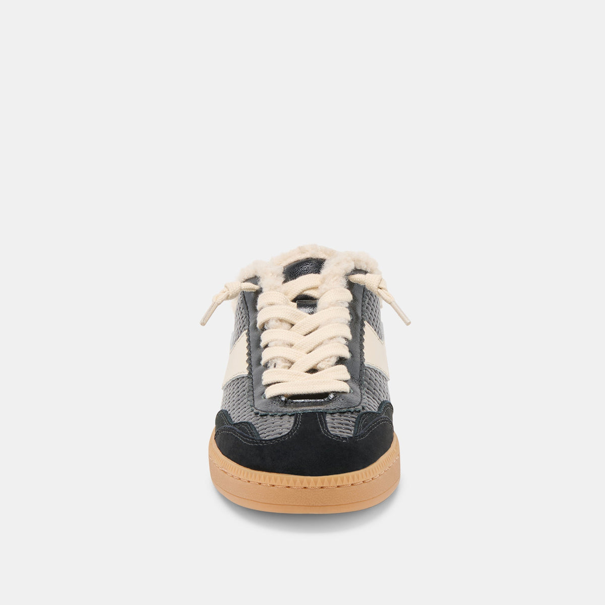 Notice Slide Plush Black Woven Leather Sneakers | Dolce Vita