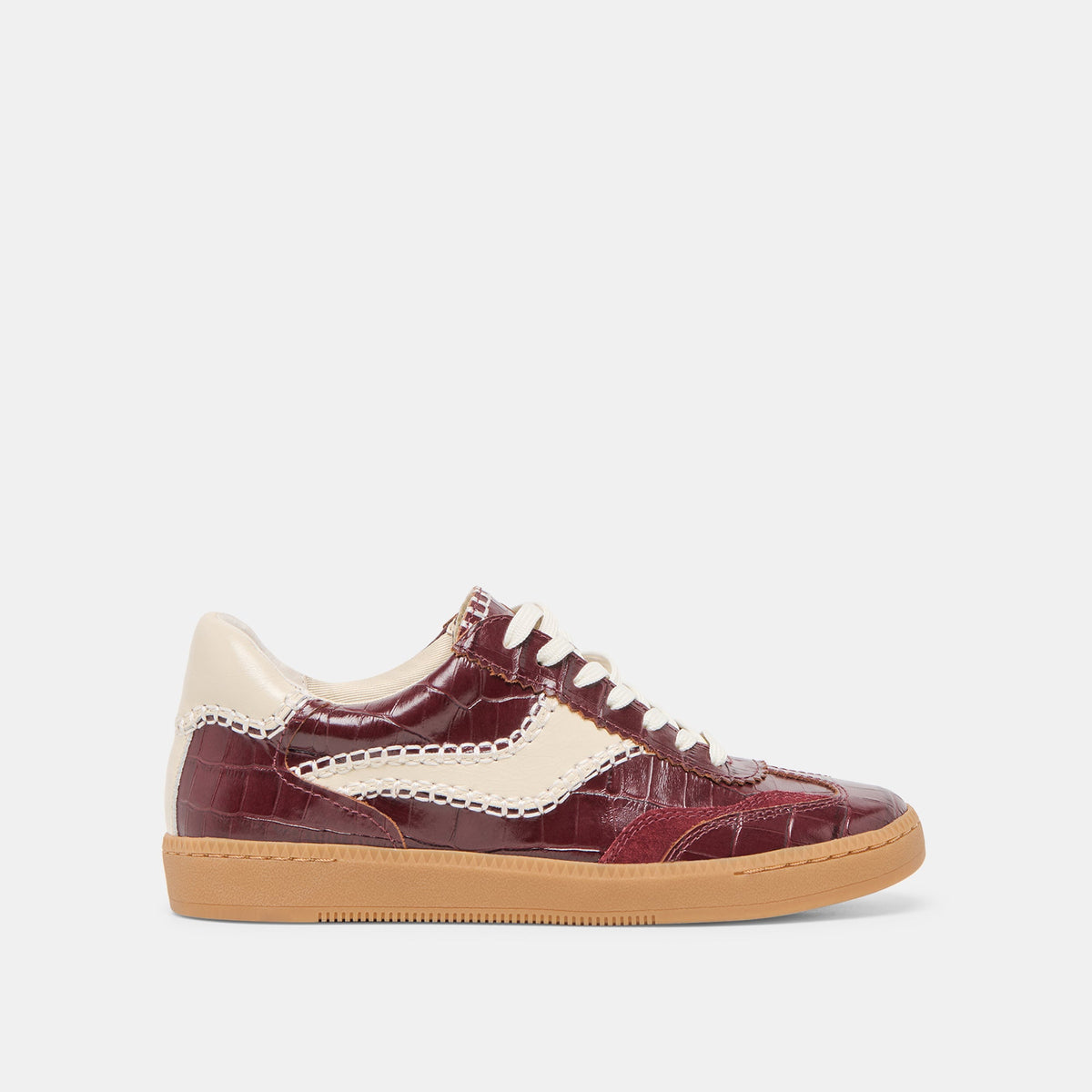 NOTICE STITCH SNEAKERS OXBLOOD CROCO EMBOSSED LEATHER
 – Dolce Vita | Dolce Vita