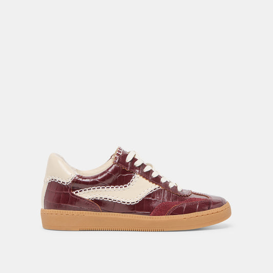 NOTICE STITCH SNEAKERS OXBLOOD CROCO EMBOSSED LEATHER
 – Dolce Vita | Dolce Vita