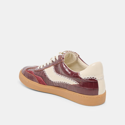 NOTICE STITCH SNEAKERS OXBLOOD CROCO EMBOSSED LEATHER
 – Dolce Vita | Dolce Vita