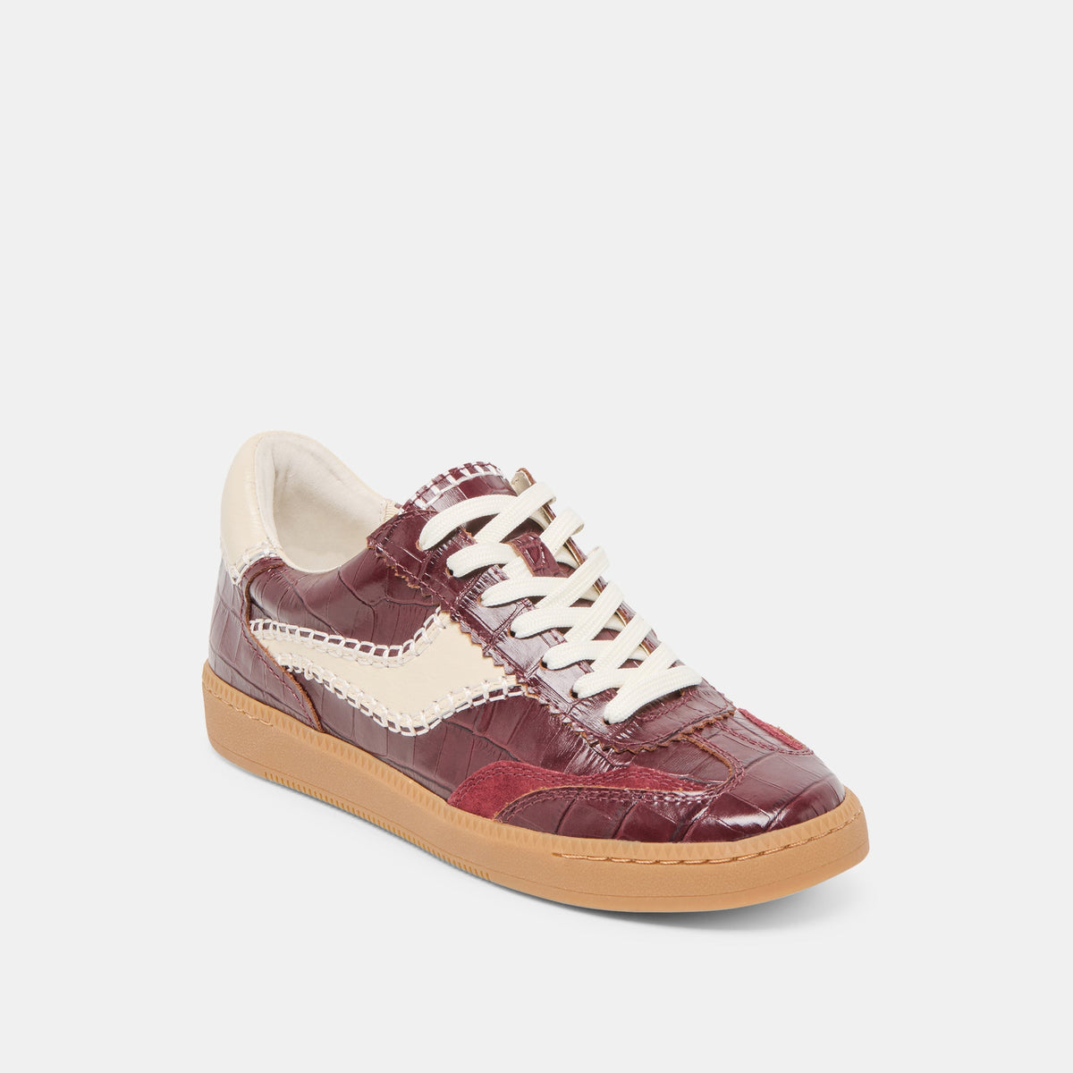 NOTICE STITCH SNEAKERS OXBLOOD CROCO EMBOSSED LEATHER
 – Dolce Vita | Dolce Vita