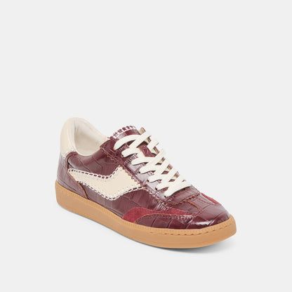 NOTICE STITCH SNEAKERS OXBLOOD CROCO EMBOSSED LEATHER
 – Dolce Vita | Dolce Vita