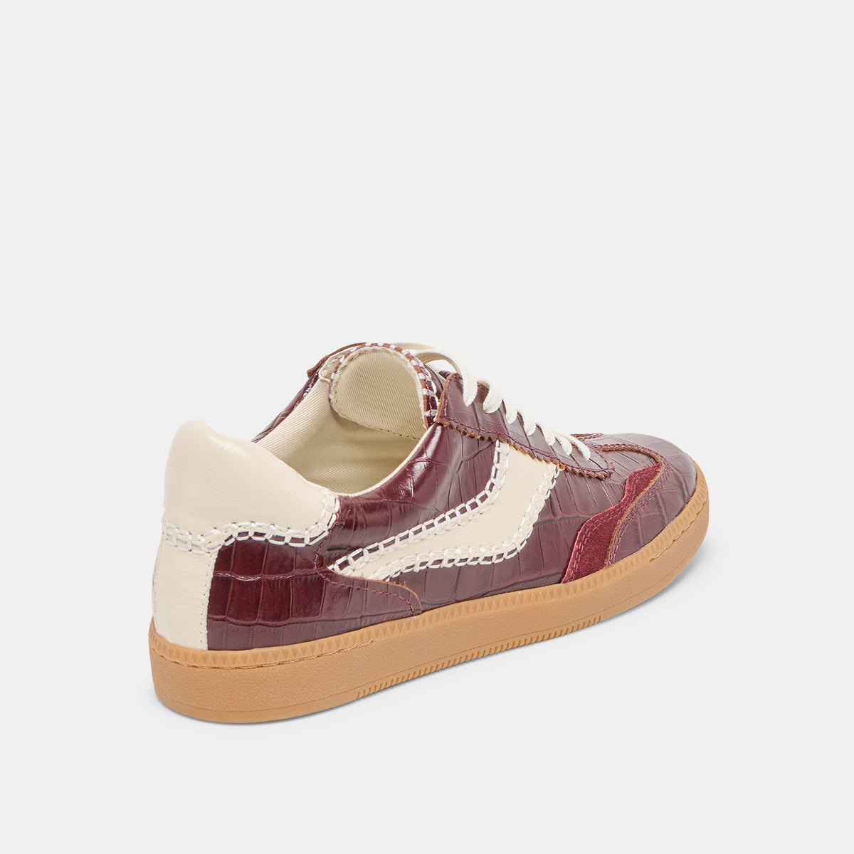 NOTICE STITCH SNEAKERS OXBLOOD CROCO EMBOSSED LEATHER
 – Dolce Vita | Dolce Vita