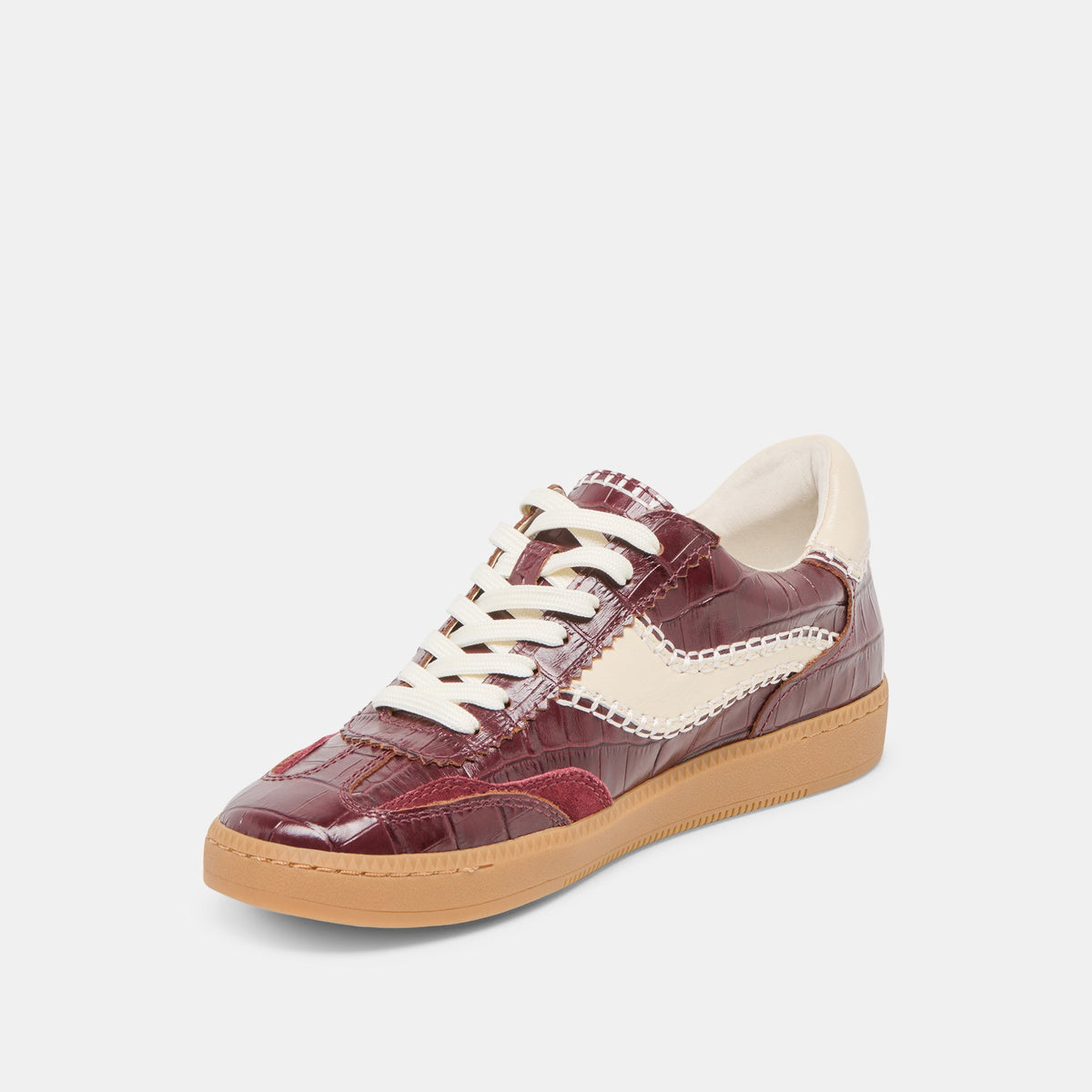 NOTICE STITCH SNEAKERS OXBLOOD CROCO EMBOSSED LEATHER
 – Dolce Vita | Dolce Vita