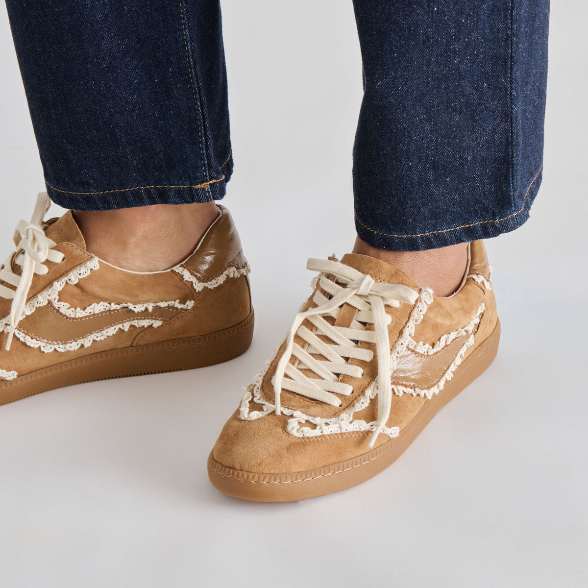 Notice Lace Lt Brown Suede Sneakers | Dolce Vita