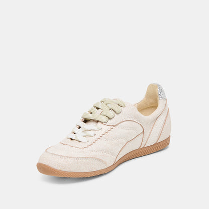 Laini Off White Crackled Leather Sneakers | Dolce Vita