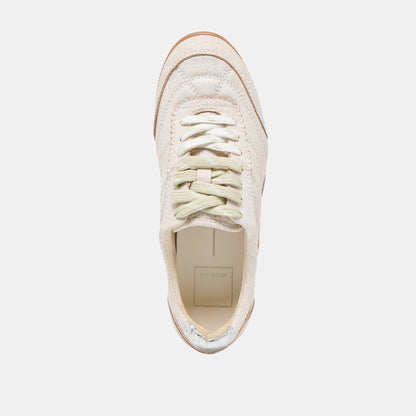 Laini Off White Crackled Leather Sneakers | Dolce Vita