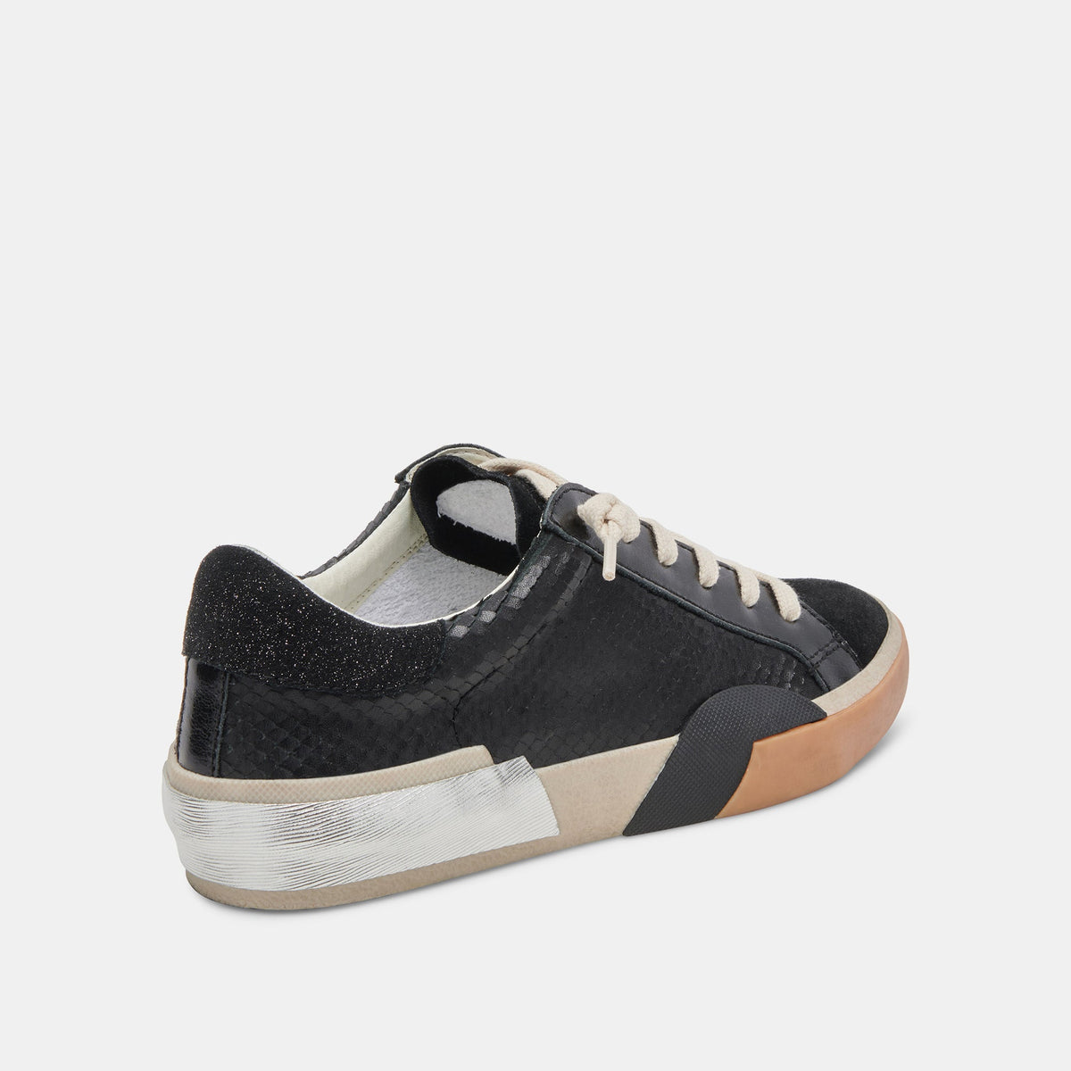 Zina Sneakers Onyx Embossed Leather | Women's Sneakers
 – Dolce Vita | Dolce Vita