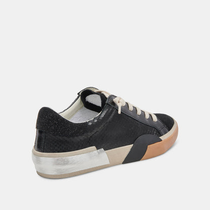 Zina Sneakers Onyx Embossed Leather | Women's Sneakers
 – Dolce Vita | Dolce Vita