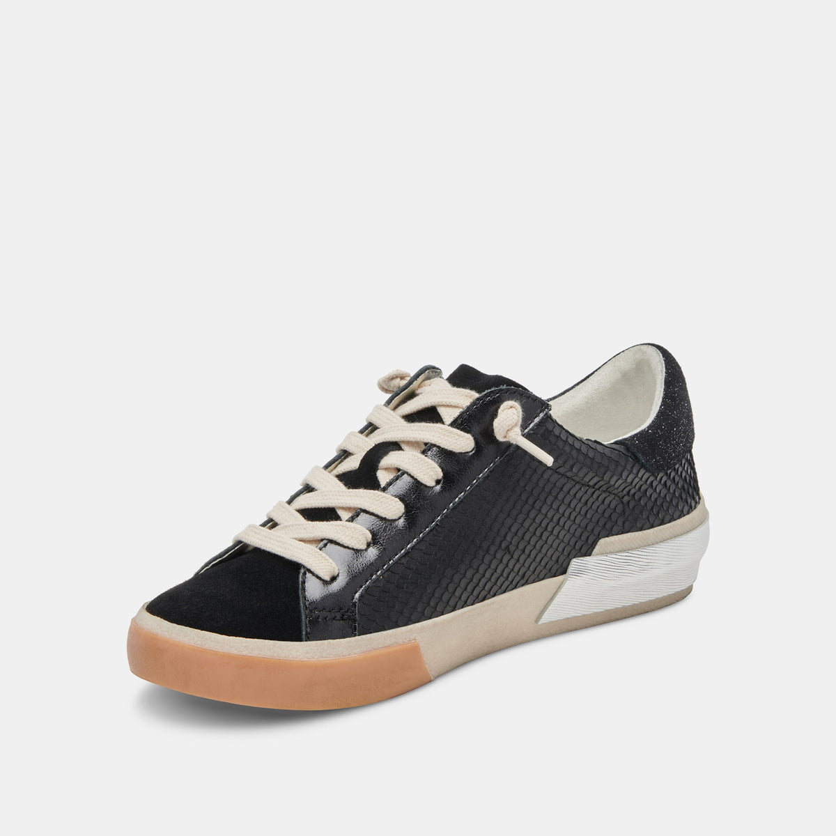 Zina Sneakers Onyx Embossed Leather | Women's Sneakers
 – Dolce Vita | Dolce Vita