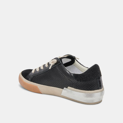Zina Sneakers Onyx Embossed Leather | Women's Sneakers
 – Dolce Vita | Dolce Vita