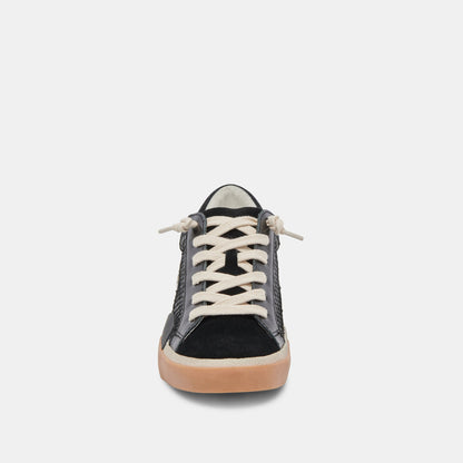 Zina Sneakers Onyx Embossed Leather | Women's Sneakers
 – Dolce Vita | Dolce Vita