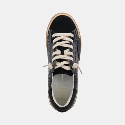 Zina Sneakers Onyx Embossed Leather | Women's Sneakers
 – Dolce Vita | Dolce Vita