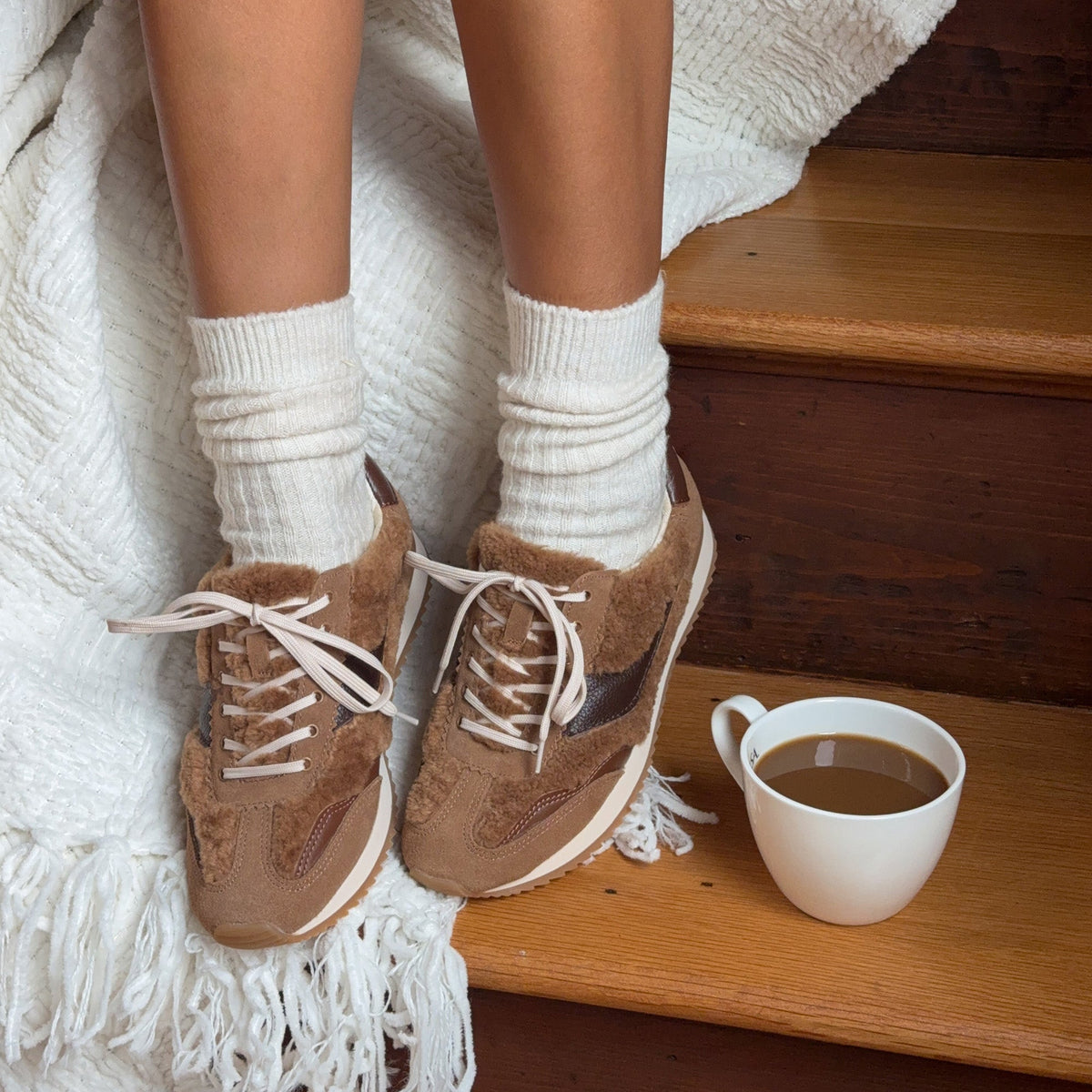 B.NTCD Plush Brown Plush Sneakers | Dolce Vita