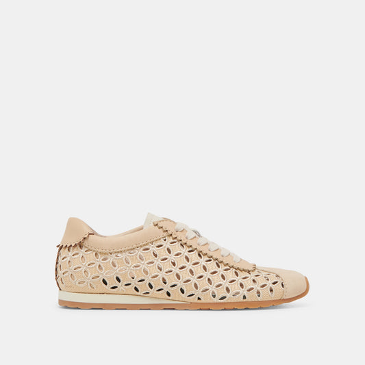 DANIE EYELET PERF SNEAKERS LT NATURAL RAFFIA
 – Dolce Vita | Dolce Vita