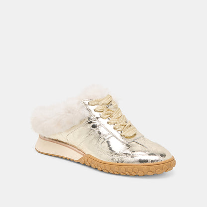 Izzey Plush Platinum Leather Sneakers | Dolce Vita