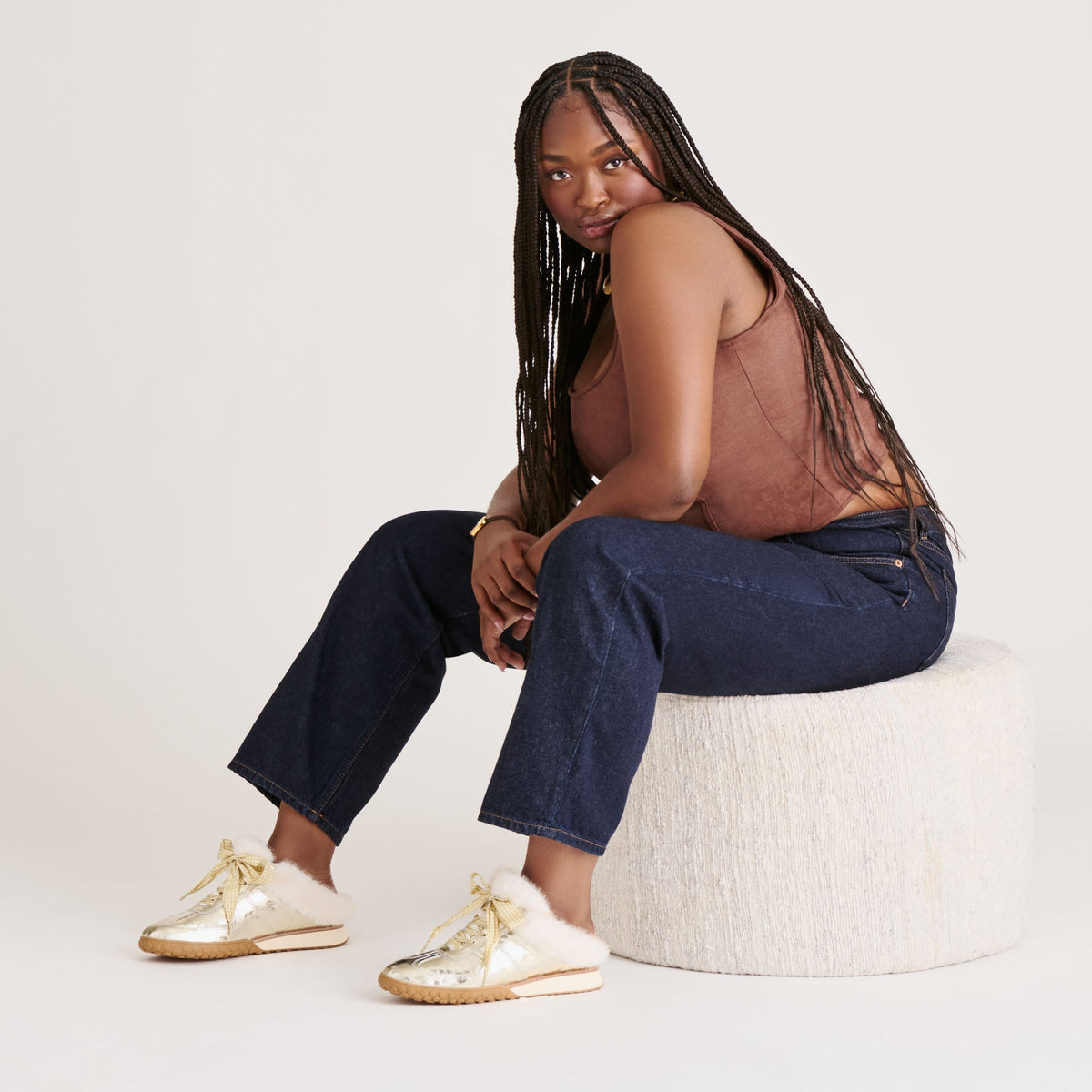 Izzey Plush Platinum Leather Sneakers | Dolce Vita