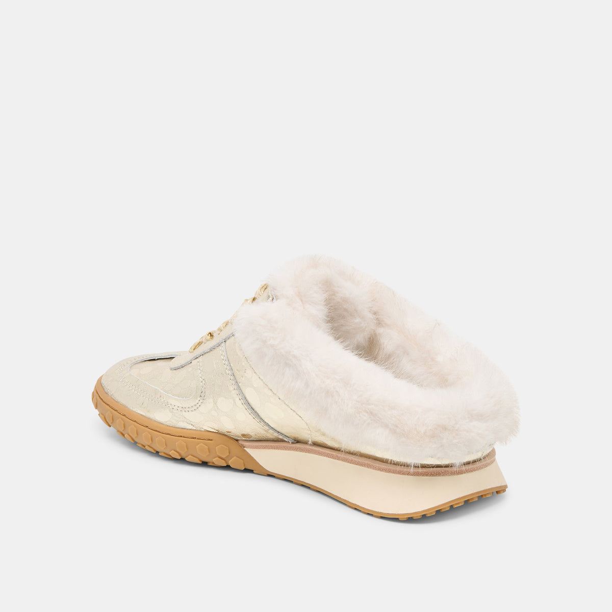 Izzey Plush Platinum Leather Sneakers | Dolce Vita