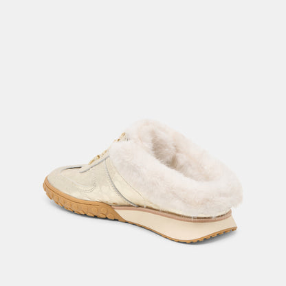 Izzey Plush Platinum Leather Sneakers | Dolce Vita