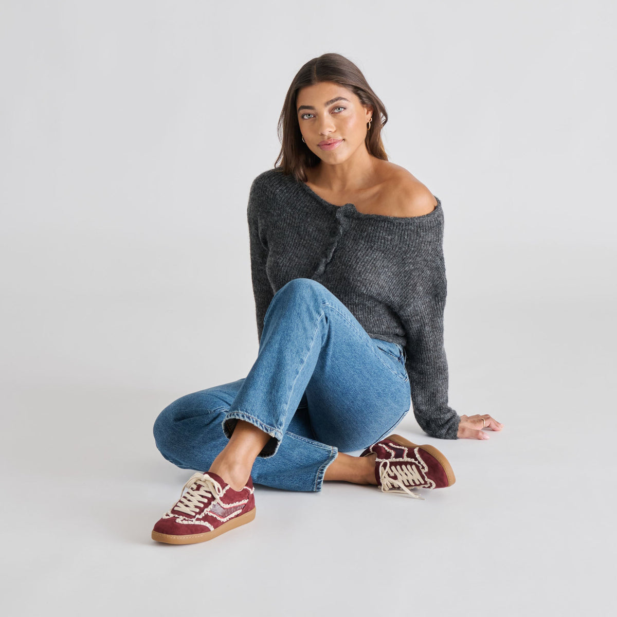 Notice Lace Oxblood Suede Sneakers | Dolce Vita