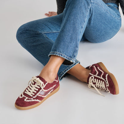Notice Lace Oxblood Suede Sneakers | Dolce Vita