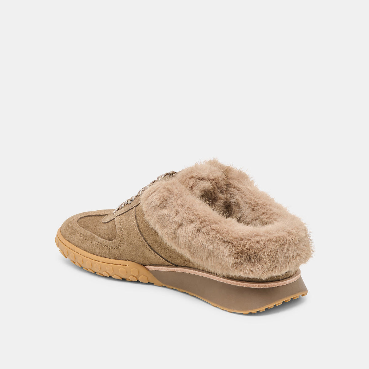 Izzey Plush Olive Suede Sneakers | Dolce Vita