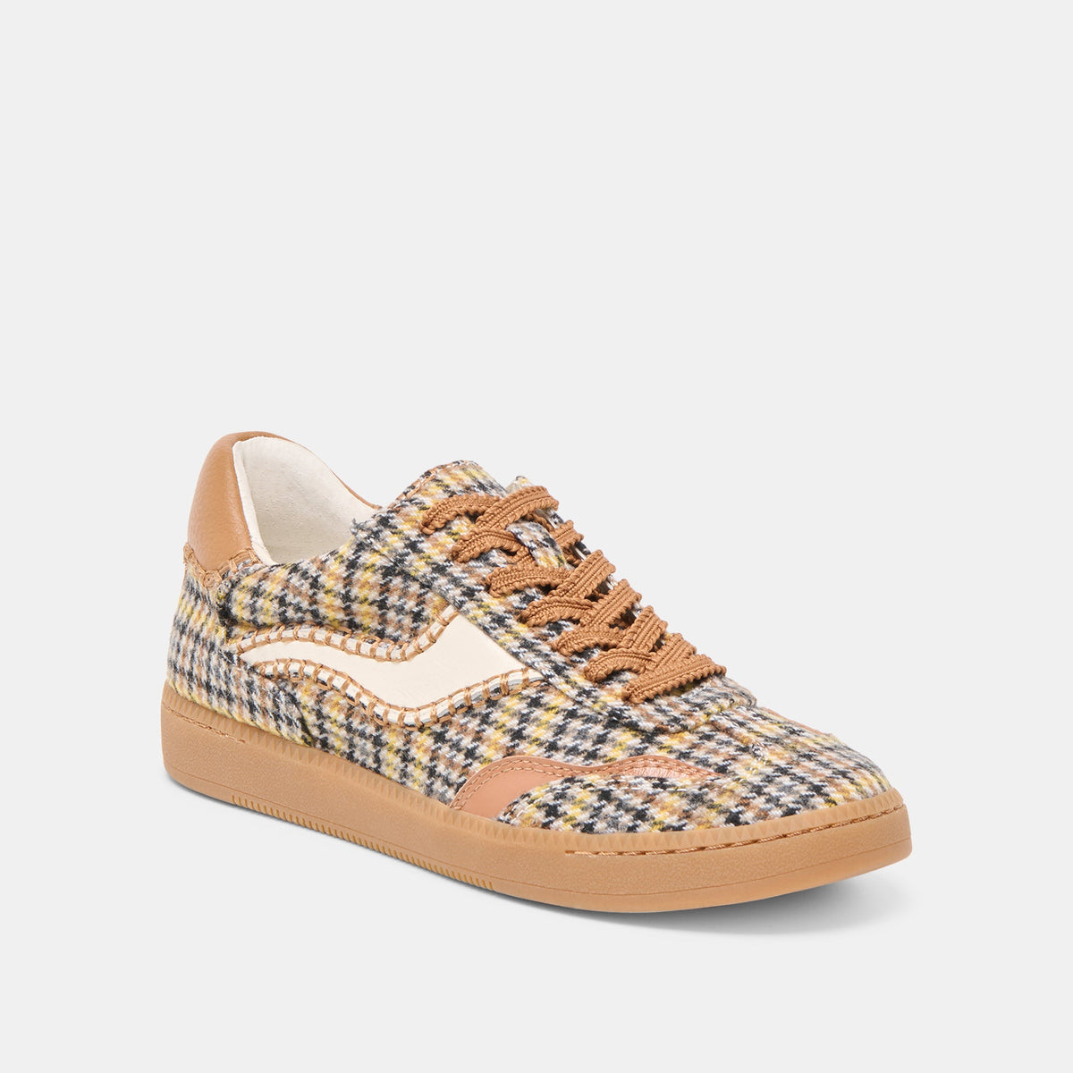 Notice Stitch Yellow Plaid Tweed Sneakers | Dolce Vita