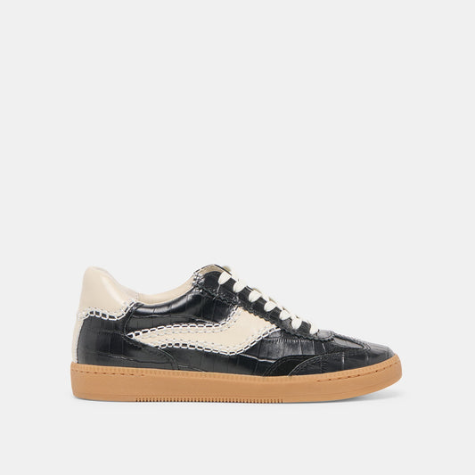 NOTICE STITCH SNEAKERS NOIR CROCO EMBOSSED LEATHER
 – Dolce Vita | Dolce Vita