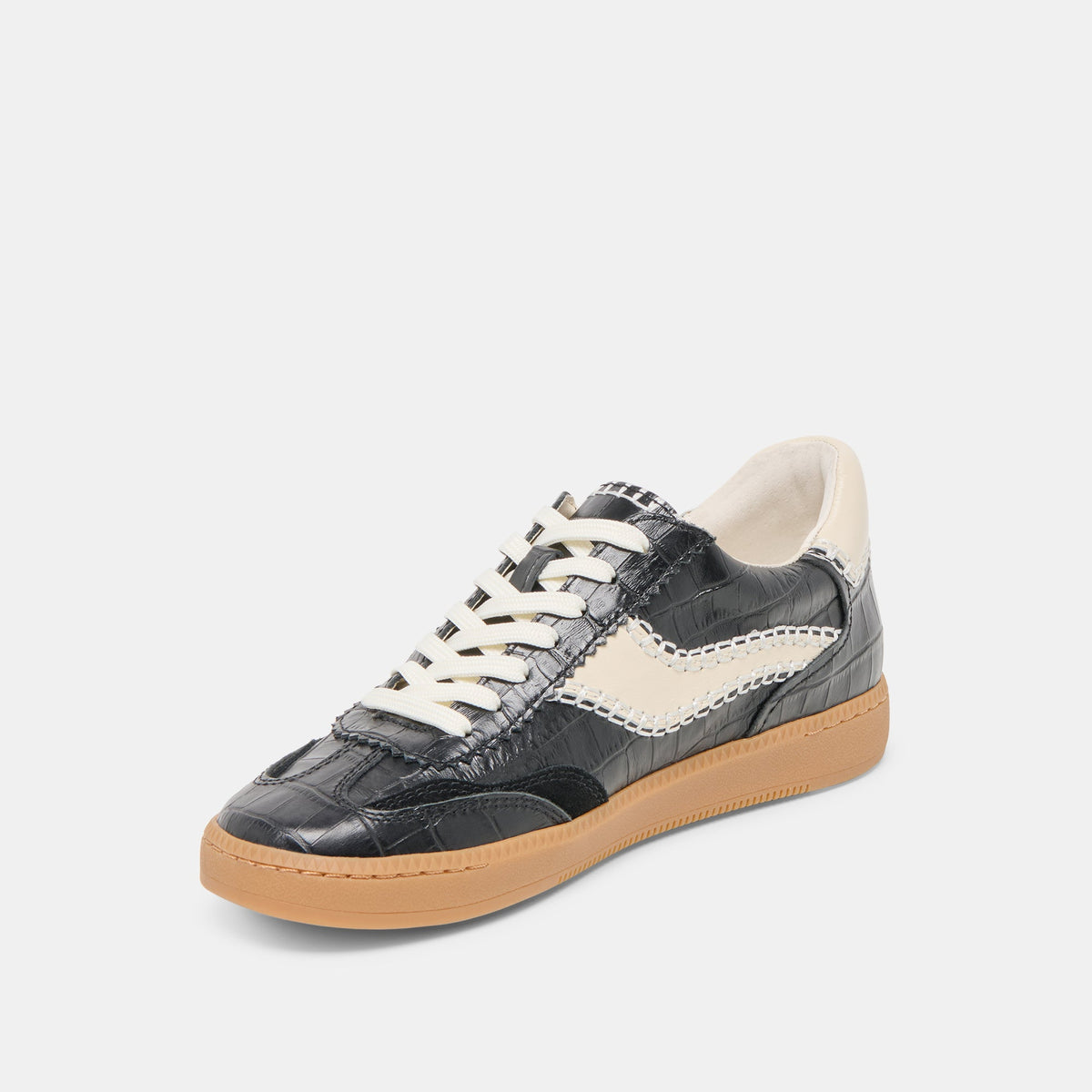 NOTICE STITCH SNEAKERS NOIR CROCO EMBOSSED LEATHER
 – Dolce Vita | Dolce Vita