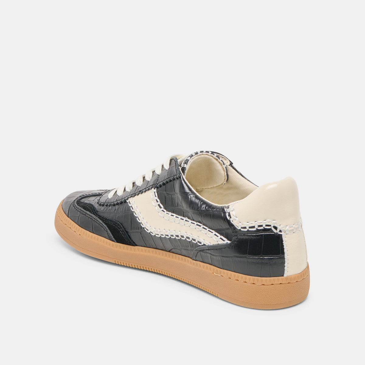 NOTICE STITCH SNEAKERS NOIR CROCO EMBOSSED LEATHER
 – Dolce Vita | Dolce Vita