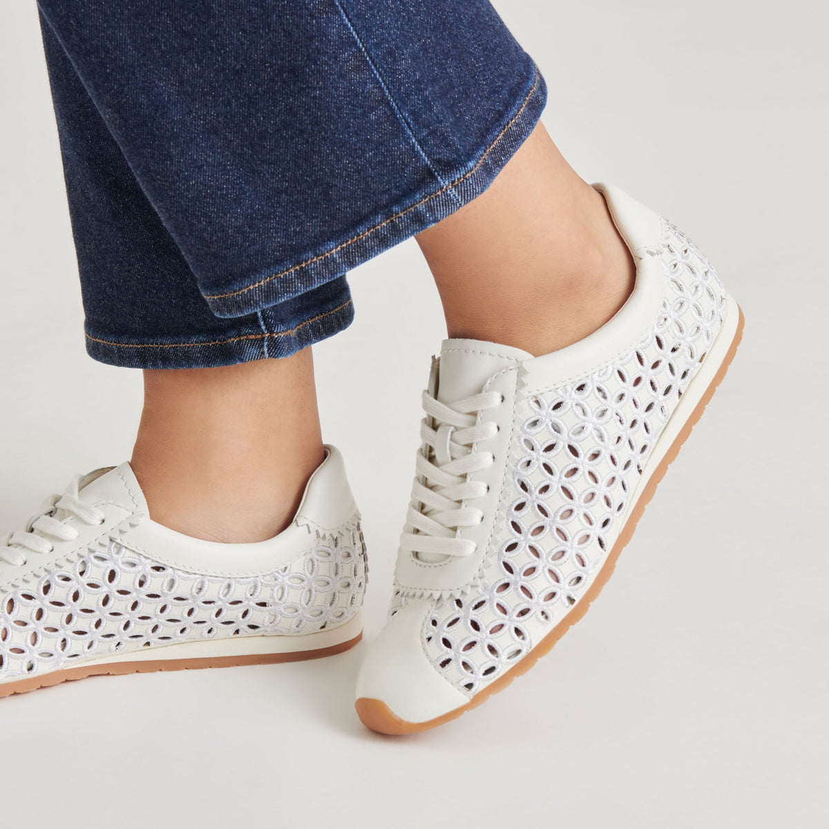 DANIE EYELET PERF SNEAKERS TRUE WHITE LEATHER
 – Dolce Vita | Dolce Vita