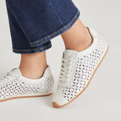 DANIE EYELET PERF SNEAKERS TRUE WHITE LEATHER
 – Dolce Vita | Dolce Vita