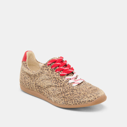 Laini Tan Leopard Printed Suede Sneakers | Dolce Vita