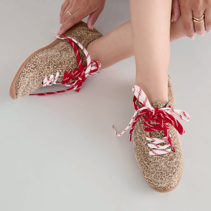 Laini Tan Leopard Printed Suede Sneakers | Dolce Vita