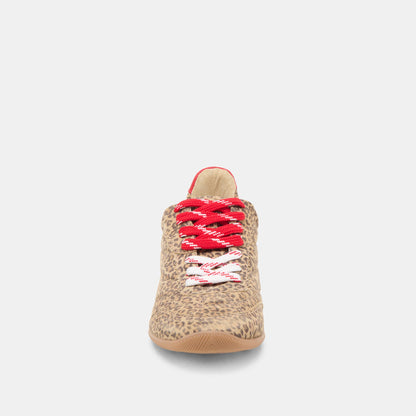 Laini Tan Leopard Printed Suede Sneakers | Dolce Vita