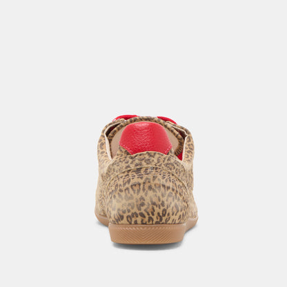 Laini Tan Leopard Printed Suede Sneakers | Dolce Vita