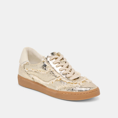Notice Lace Platinum Distressed Leather Sneakers | Dolce Vita