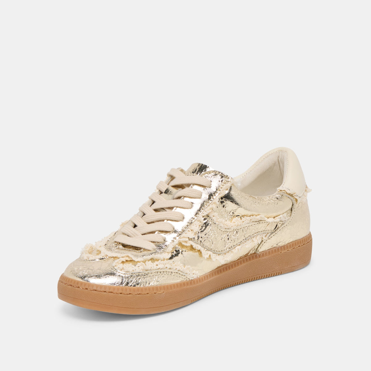 Notice Lace Platinum Distressed Leather Sneakers | Dolce Vita