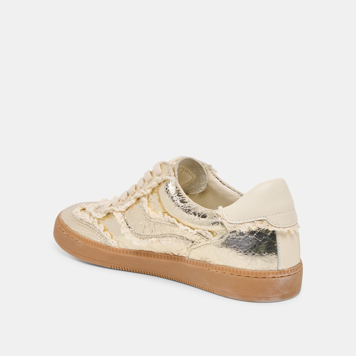 Notice Lace Platinum Distressed Leather Sneakers | Dolce Vita