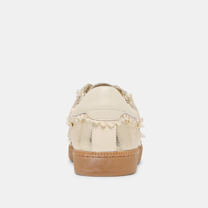 Notice Lace Platinum Distressed Leather Sneakers | Dolce Vita