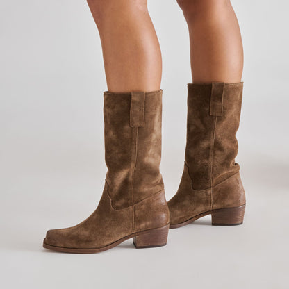 Romie Chocolate Suede Boots | Dolce Vita