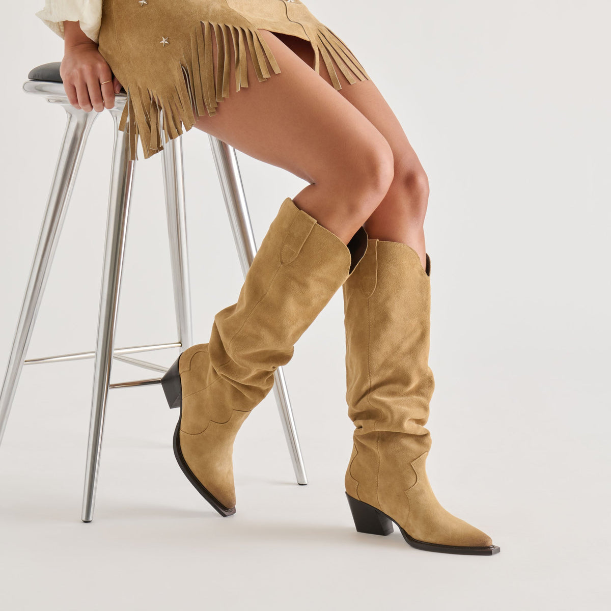 Buckly Camel Suede Boots | Dolce Vita