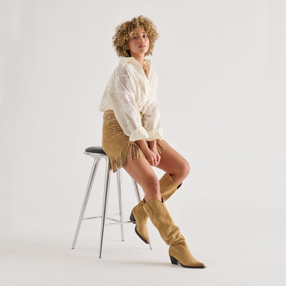 Buckly Camel Suede Boots | Dolce Vita