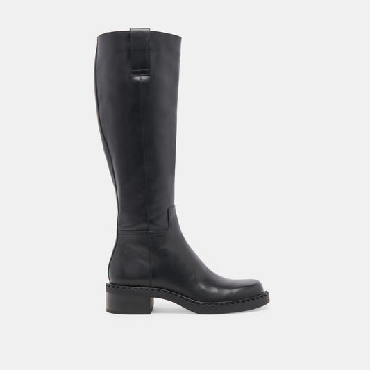 Glory H2O Waterproof Black Leather Wide Calf Boots | Dolce Vita