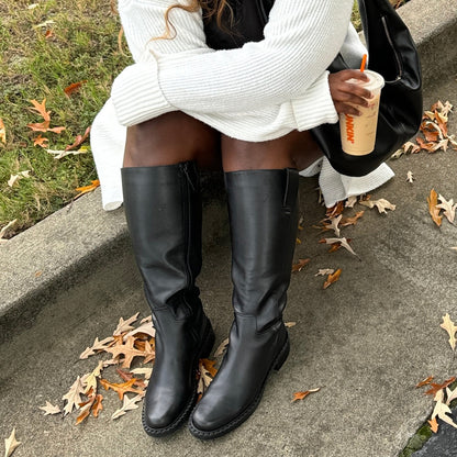 Glory H2O Waterproof Black Leather Wide Calf Boots | Dolce Vita