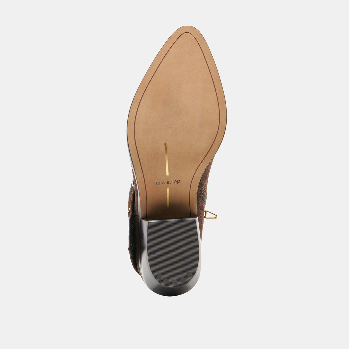 MEKALA Dk Brown Suede Pointed-Toe Ankle Western Boots | Dolce Vita