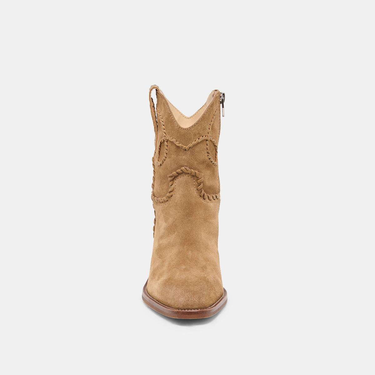 RUDO Lt Brown Suede Western Pointed-Toe Ankle Boots | Dolce Vita